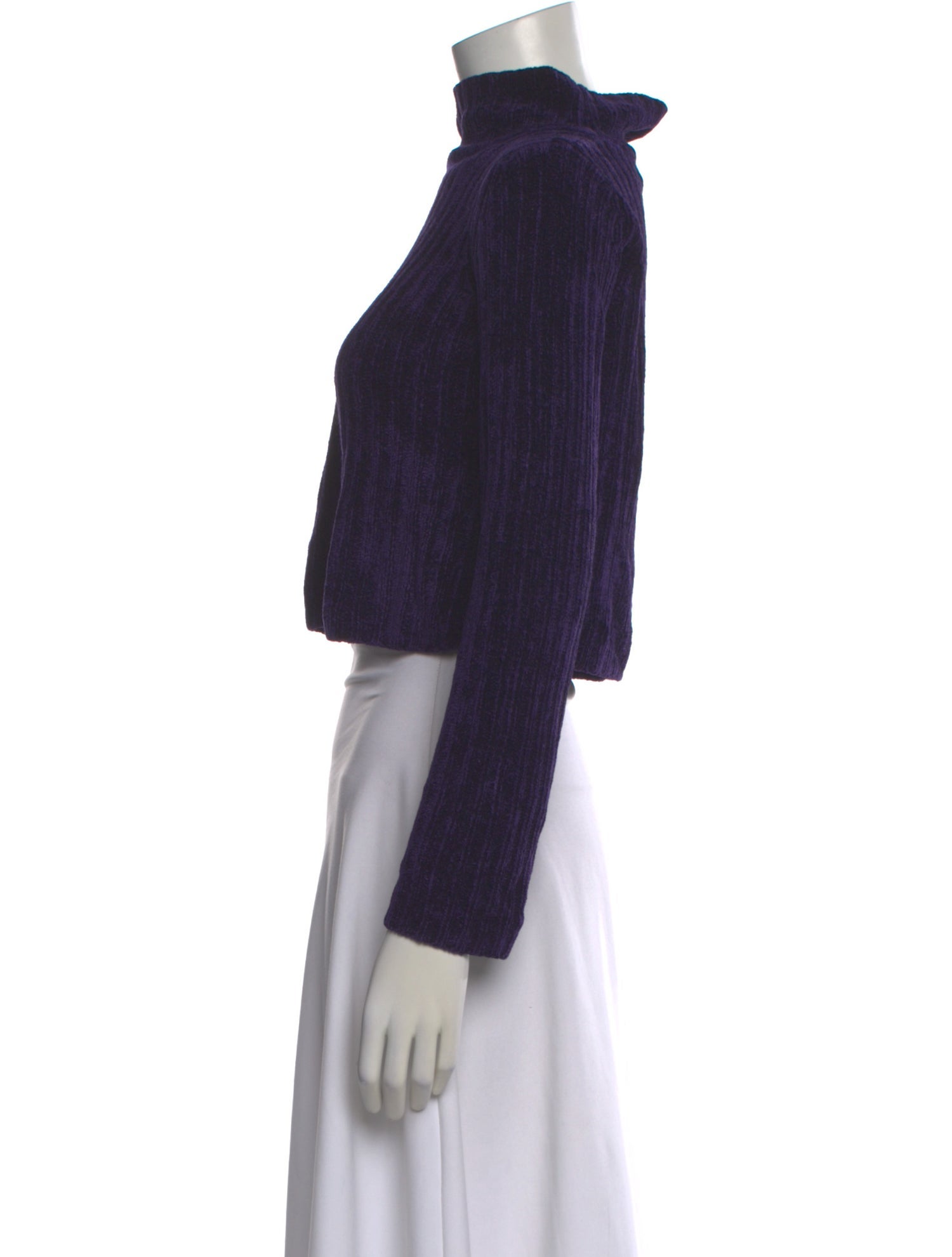 Henri Bendel Mock Neck Long Sleeve Crop Top