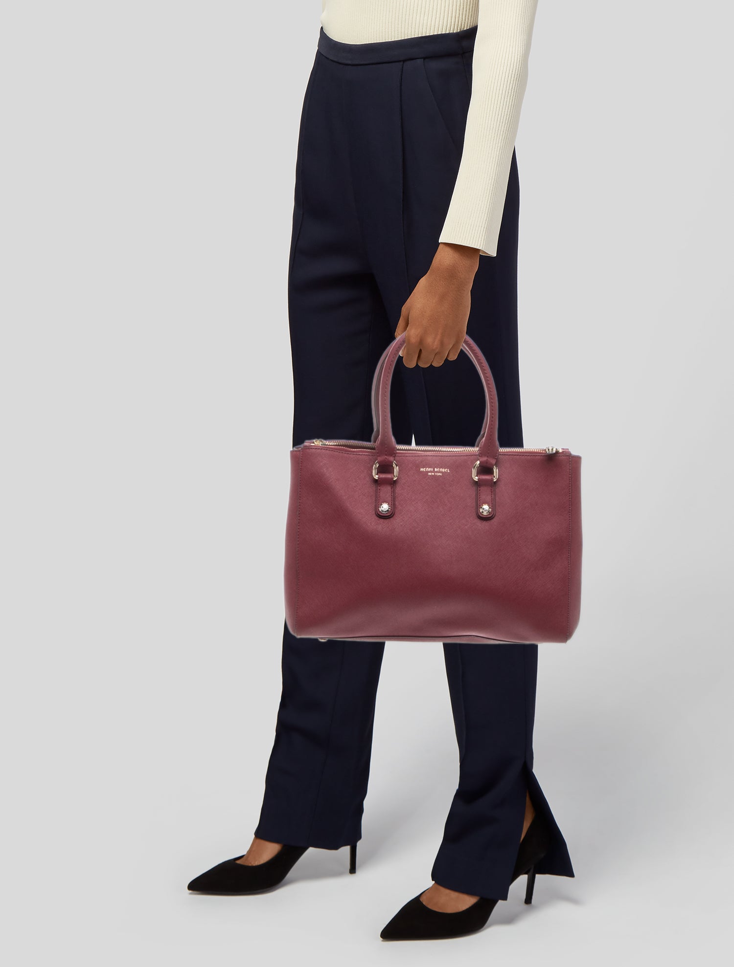 Henri Bendel Leather Top Handle Bag
