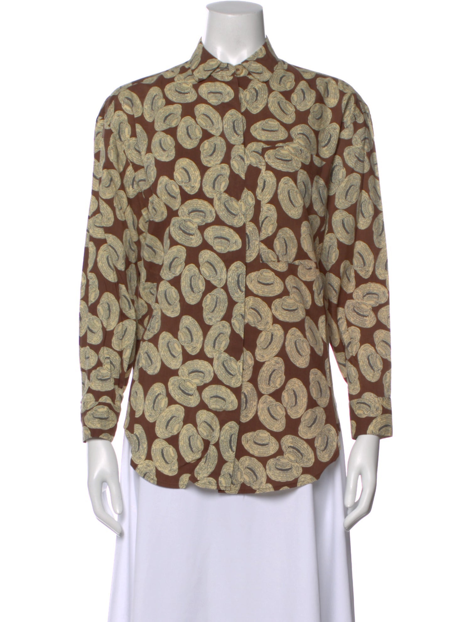 Henri Bendel Printed Long Sleeve Top