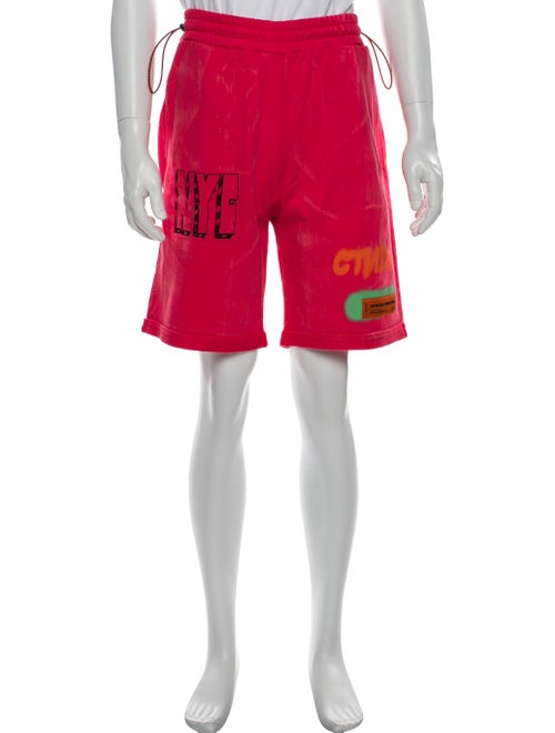 Heron Preston Graphic Print Athletic Shorts Pink