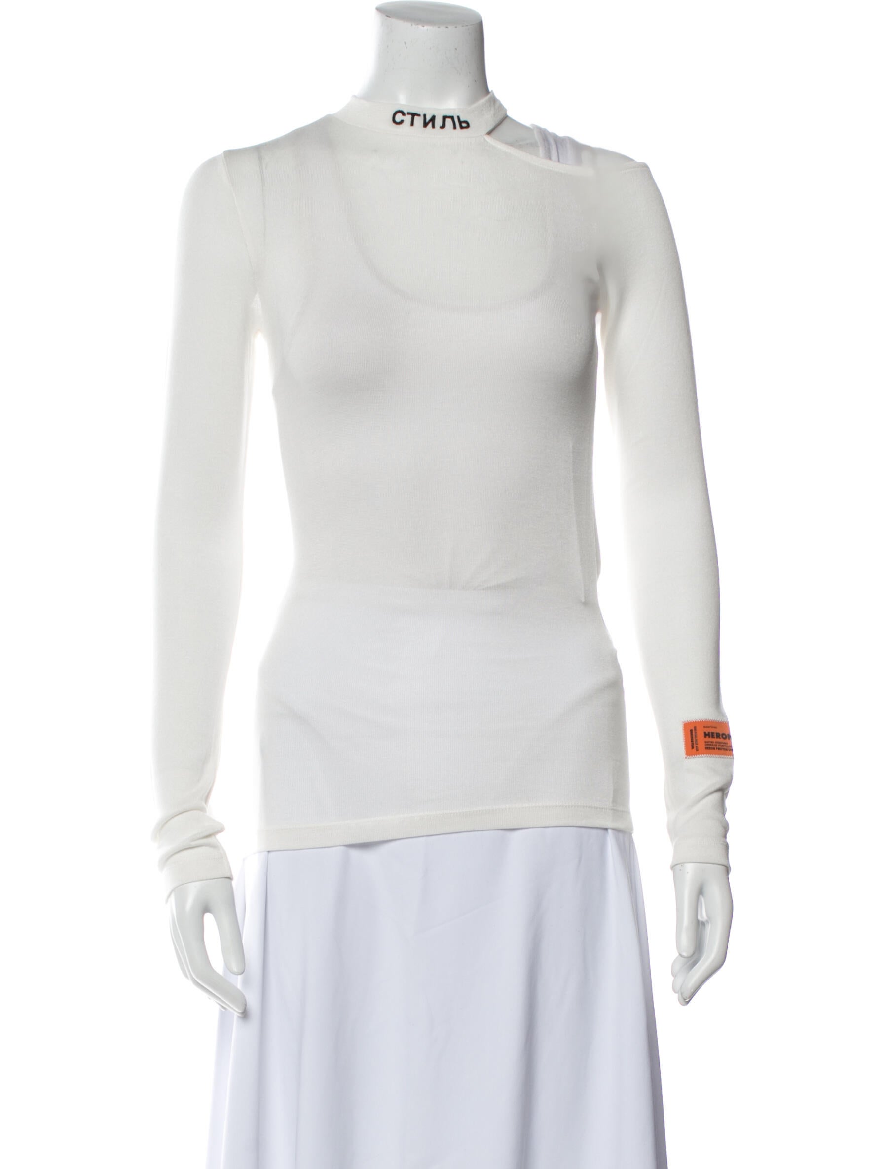 Heron Preston Bateau Neckline Long Sleeve Top