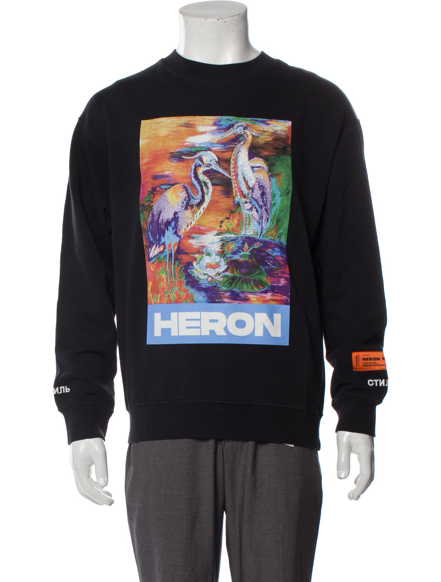 Heron Preston Graphic Print Crew Neck Sweatshirt - Black