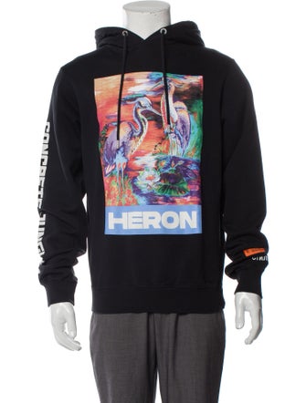 Heron Preston Graphic Print V-Neck Hoodie