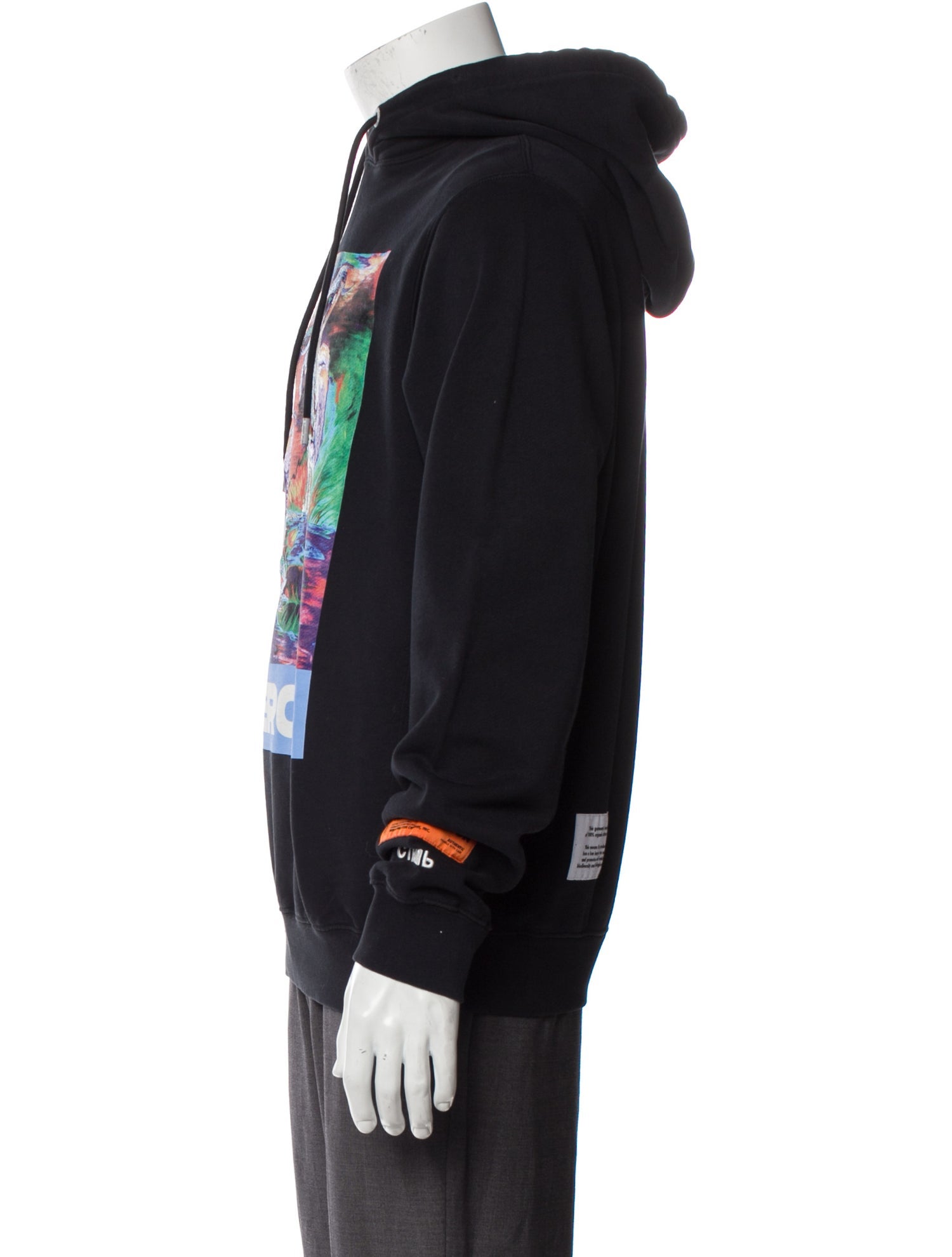 Heron Preston Graphic Print V-Neck Hoodie