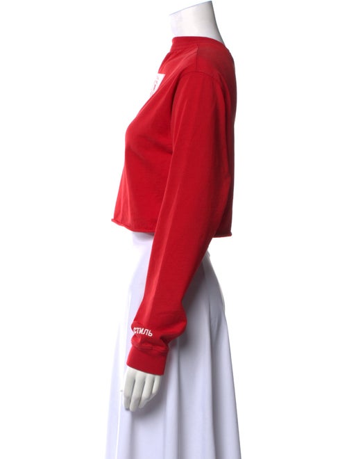 Heron Preston Graphic Print Mock Neck Crop Top