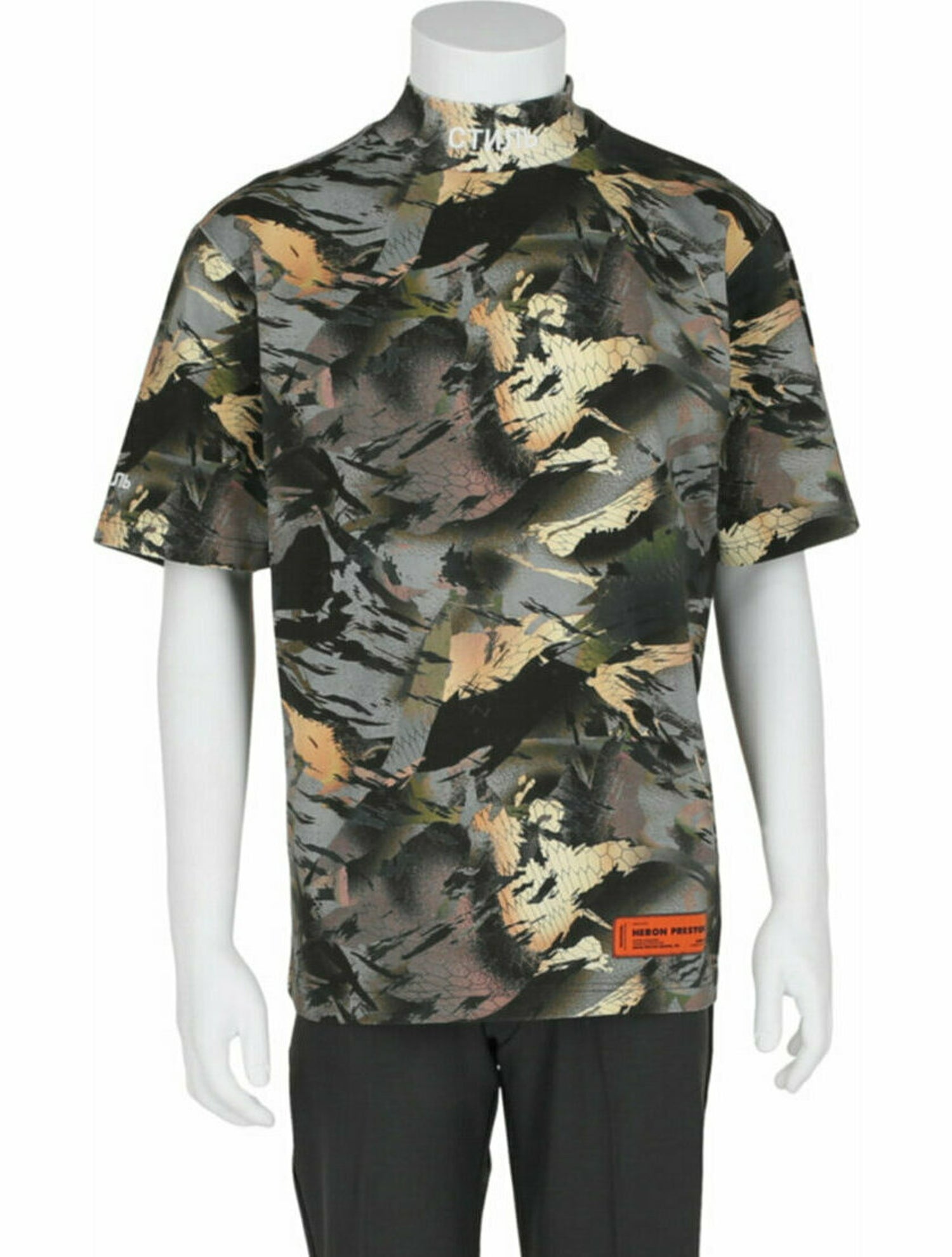 Heron Preston Camouflage Print T-Shirt w/ Tags