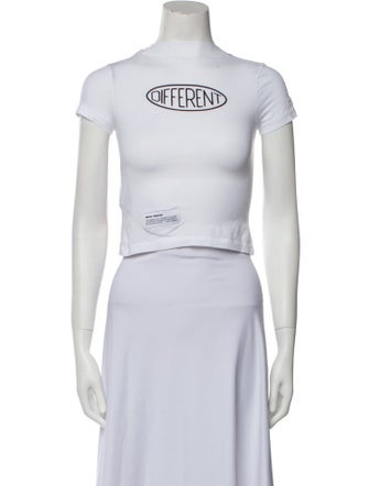 Heron Preston Graphic Print Crew Neck Crop Top