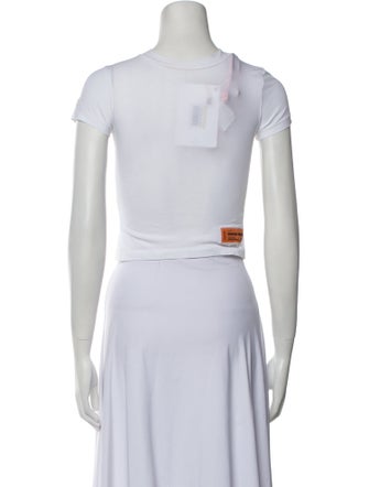 Heron Preston Graphic Print Crew Neck Crop Top