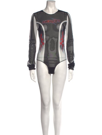 Heron Preston Graphic Print Crew Neck Bodysuit
