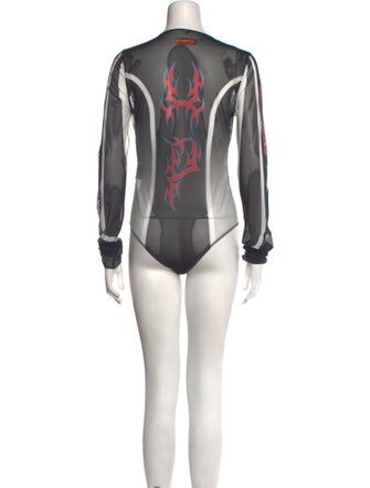 Heron Preston Graphic Print Crew Neck Bodysuit