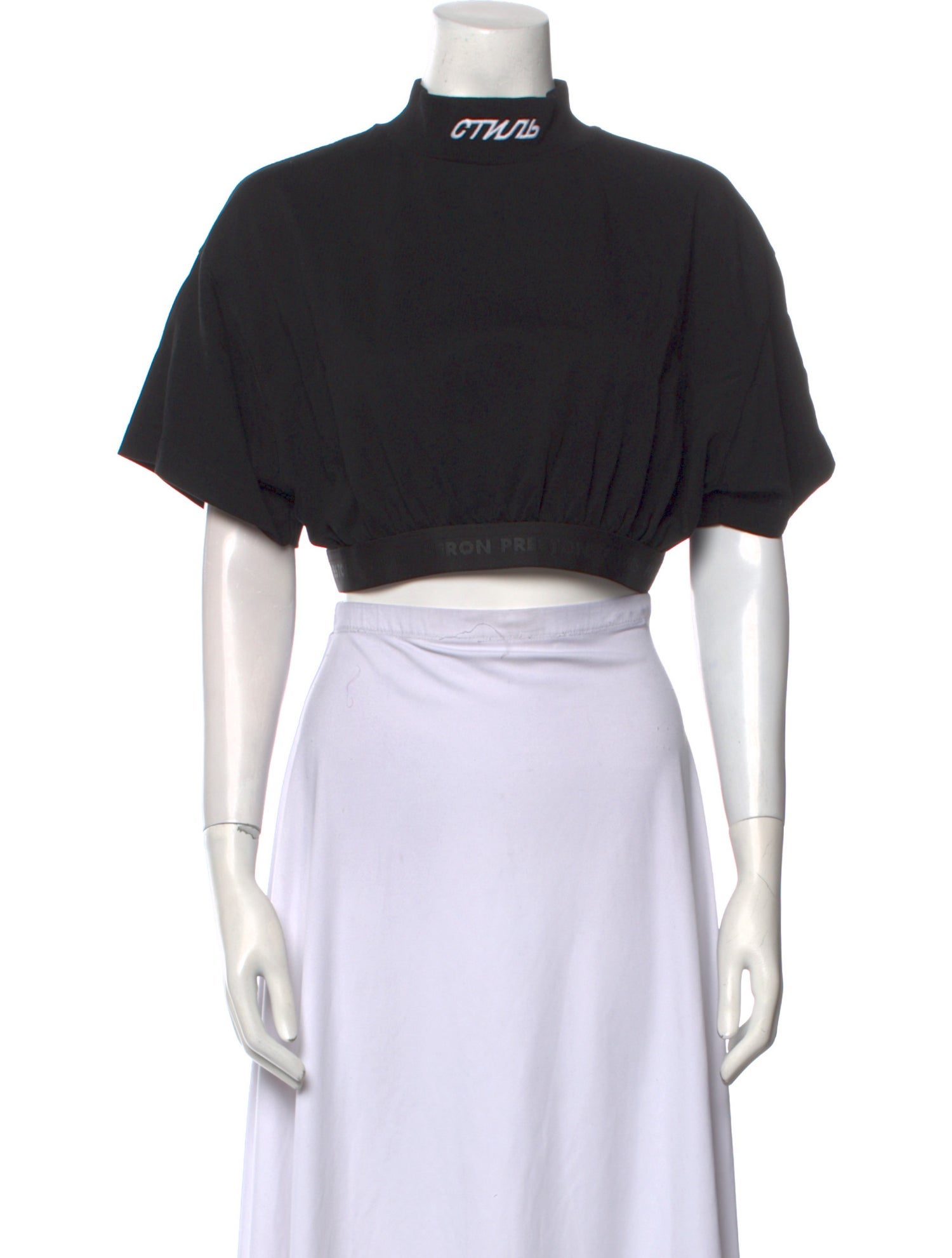 Heron Preston Mock Neck Short Sleeve Crop Top