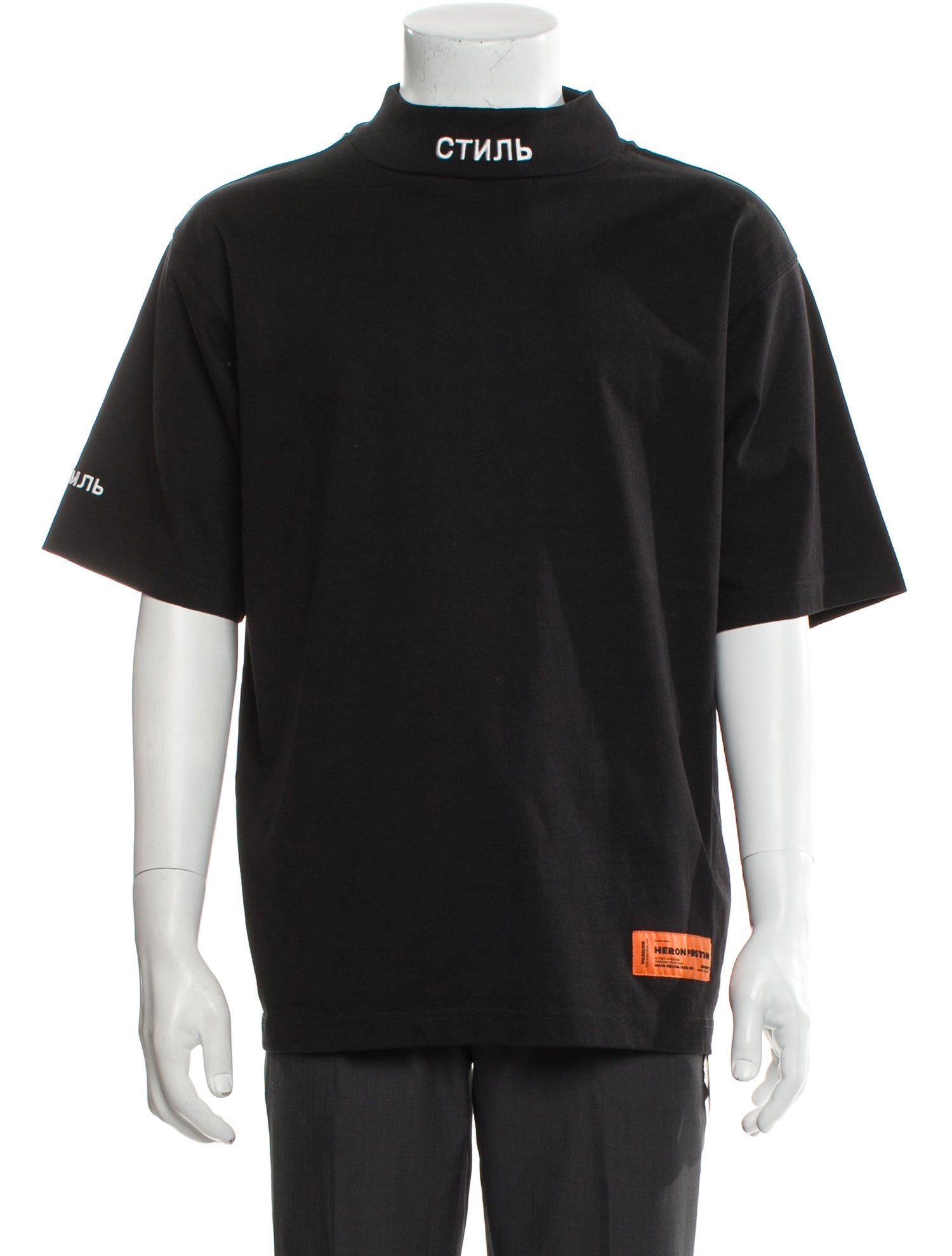 Heron Preston Graphic Print Mock Neck T-Shirt