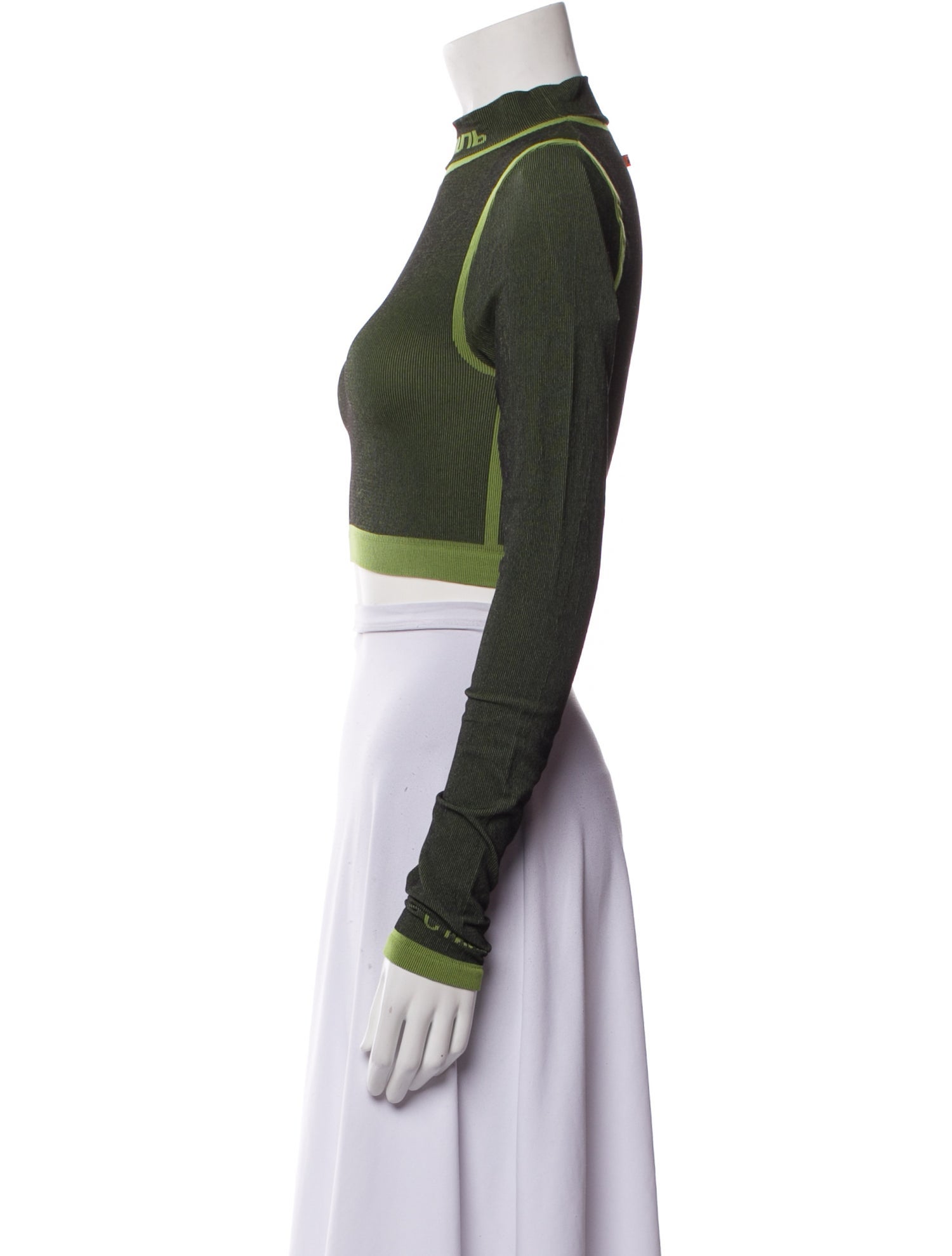 Heron Preston Mock Neck Long Sleeve Crop Top