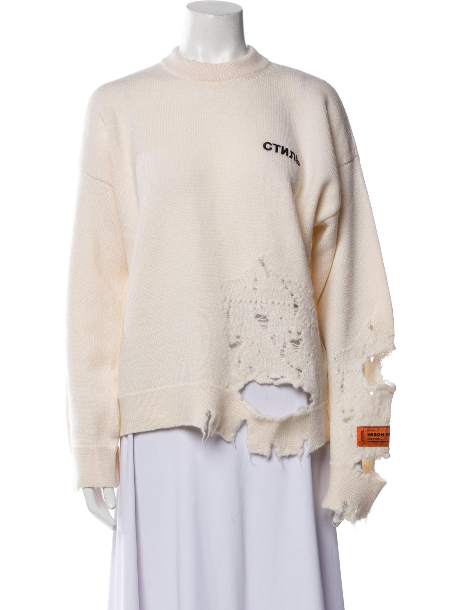 Heron Preston Virgin Wool Graphic Print Sweater
