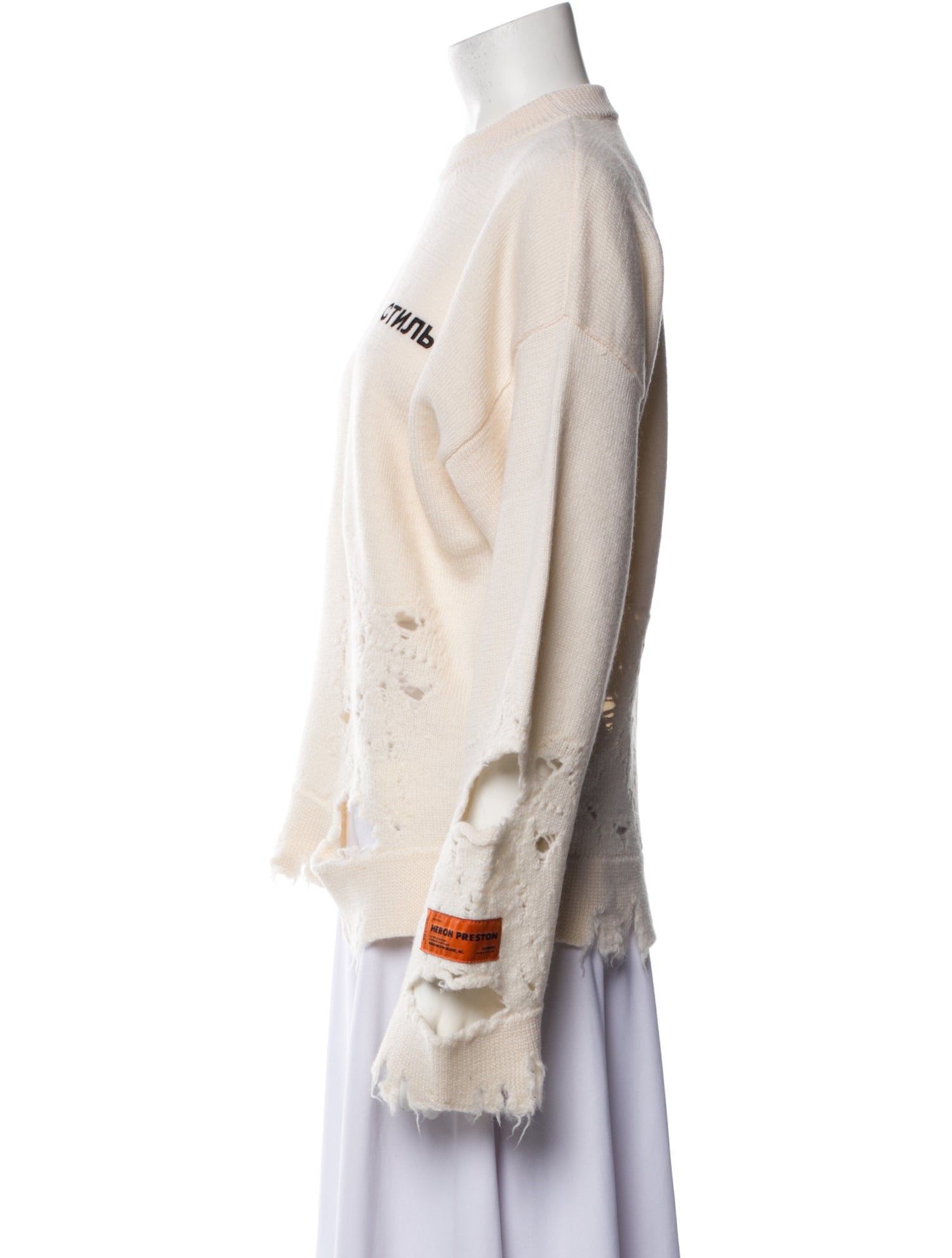 Heron Preston Virgin Wool Graphic Print Sweater