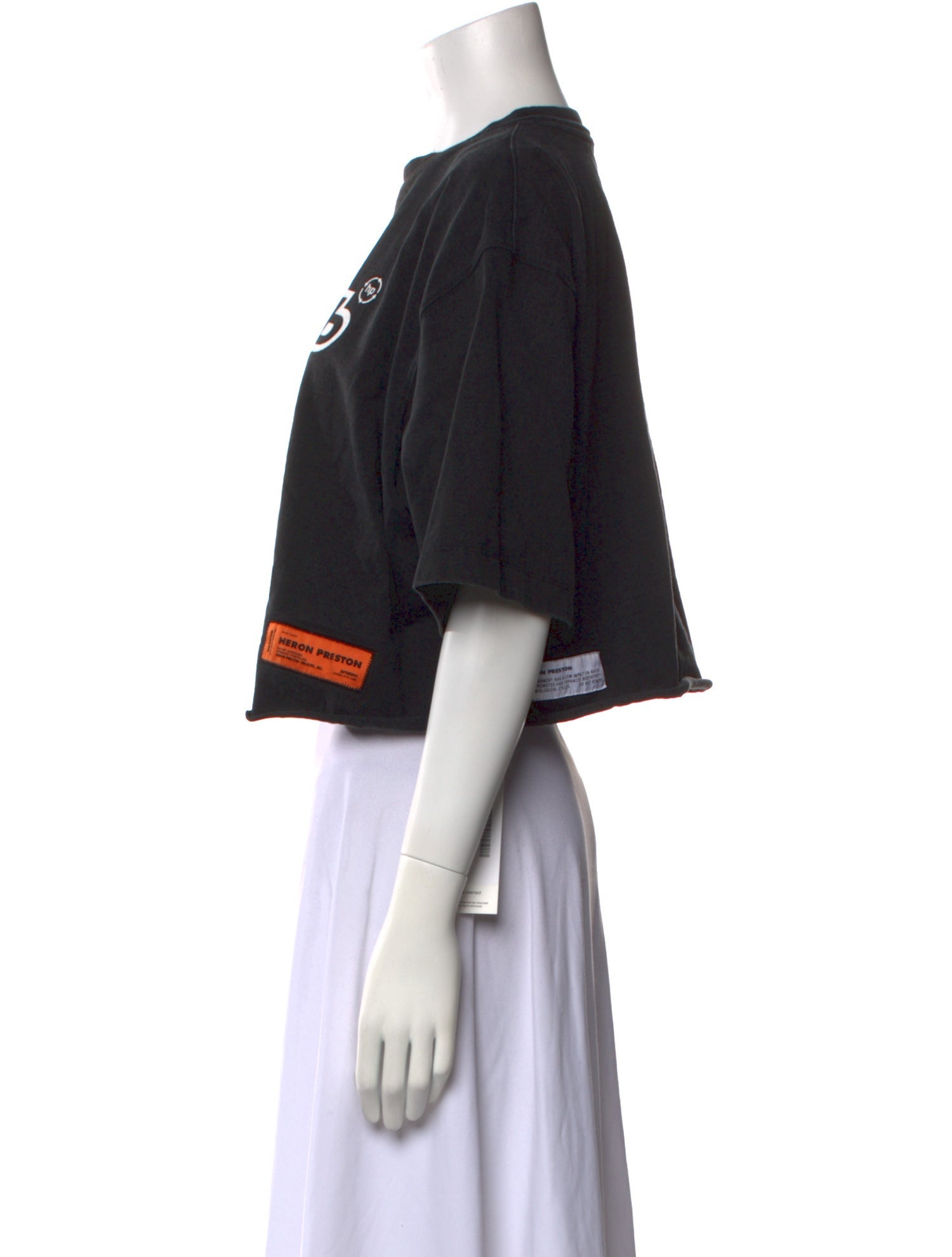 Heron Preston Graphic Print Crew Neck Crop Top