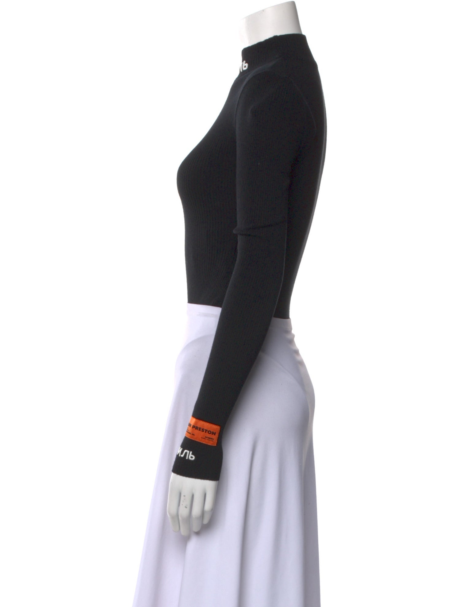 Heron Preston Mock Neck Long Sleeve Crop Top