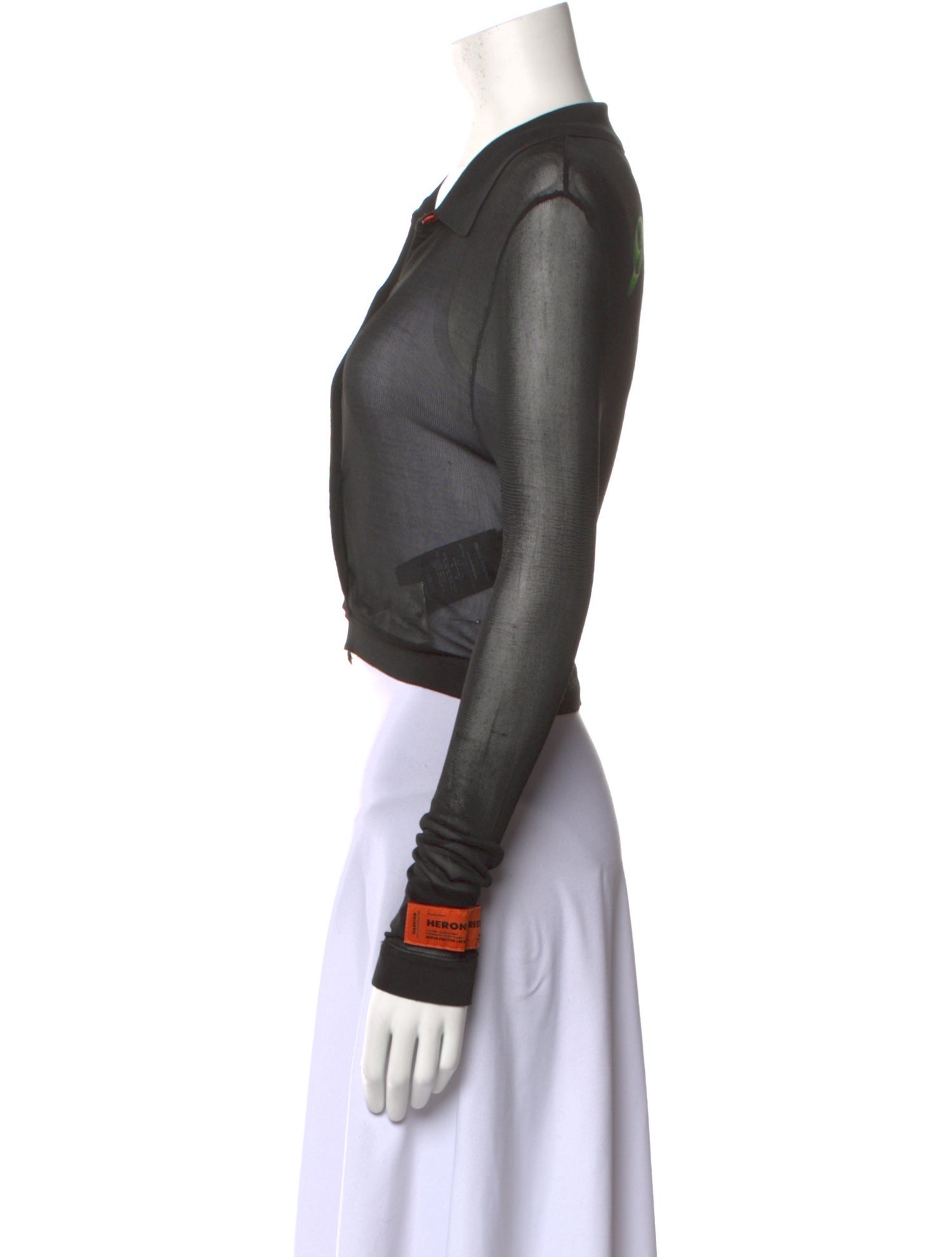 Heron Preston V-Neck Long Sleeve Crop Top