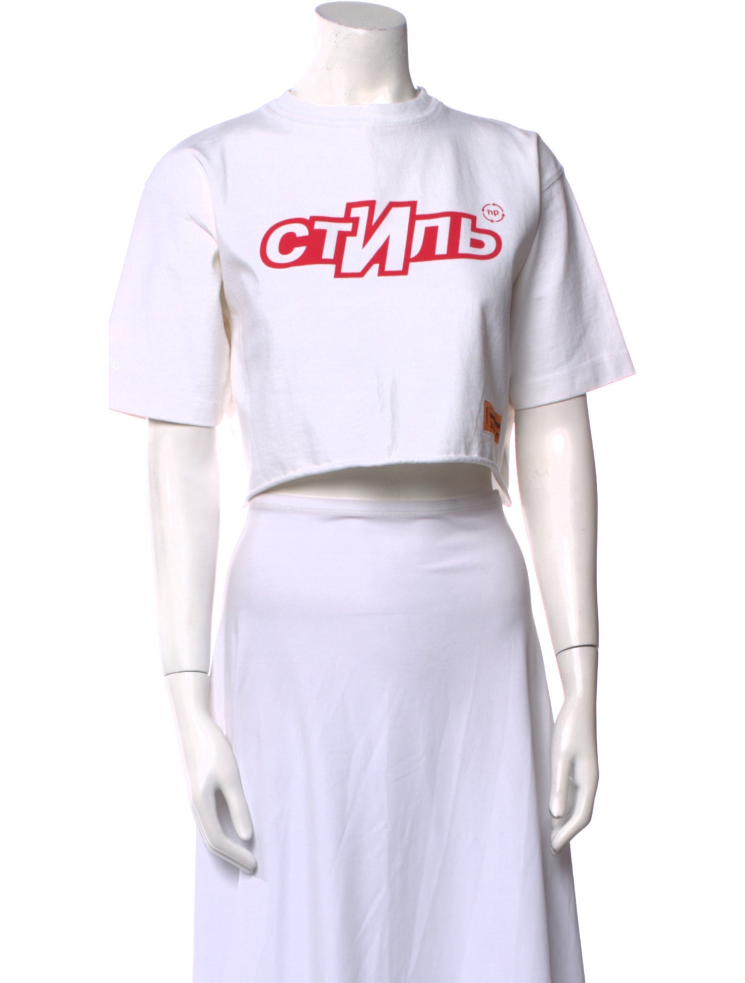 Heron Preston Graphic Print Crew Neck Crop Top