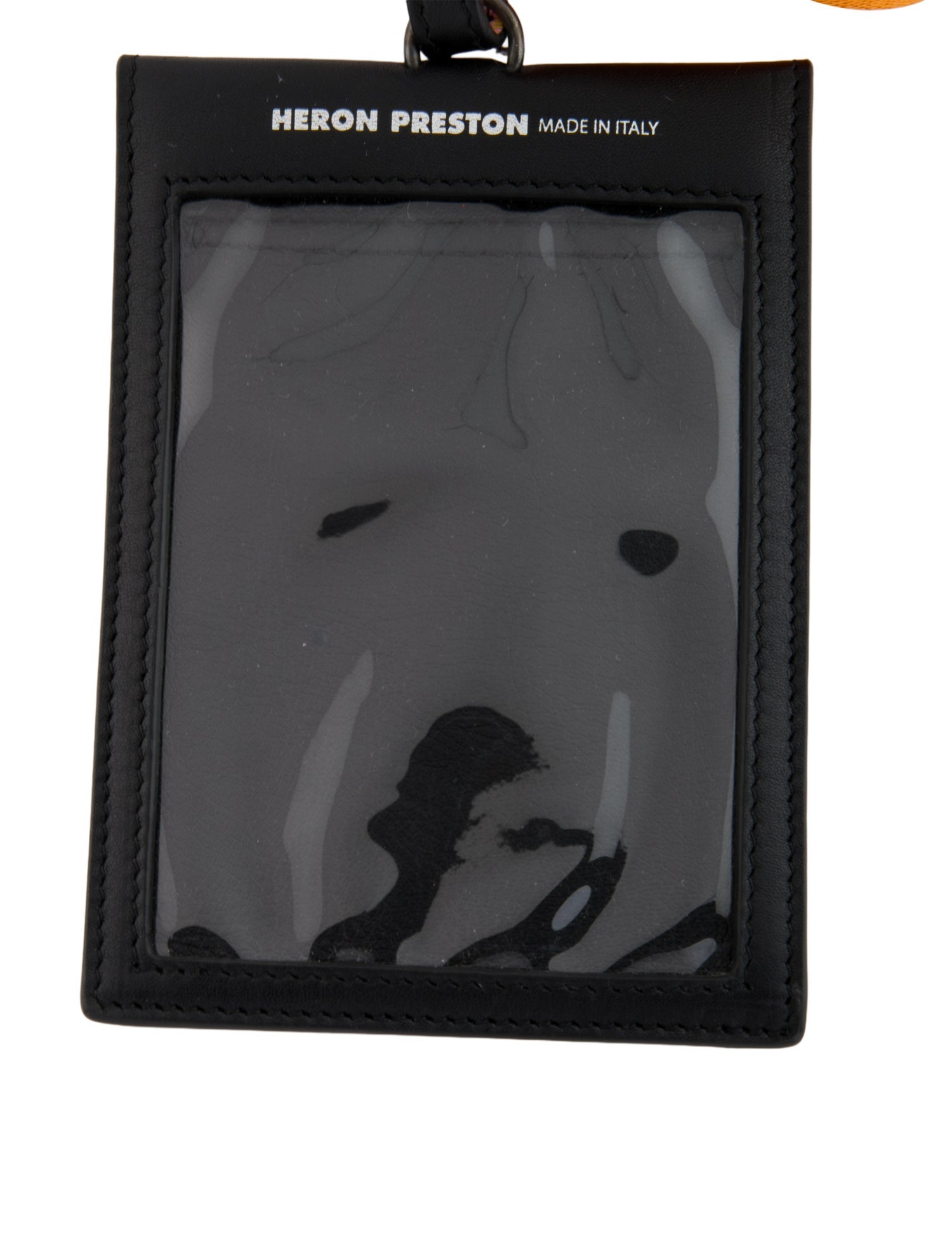 Heron Preston Leather Passport Holder W/Lanyard