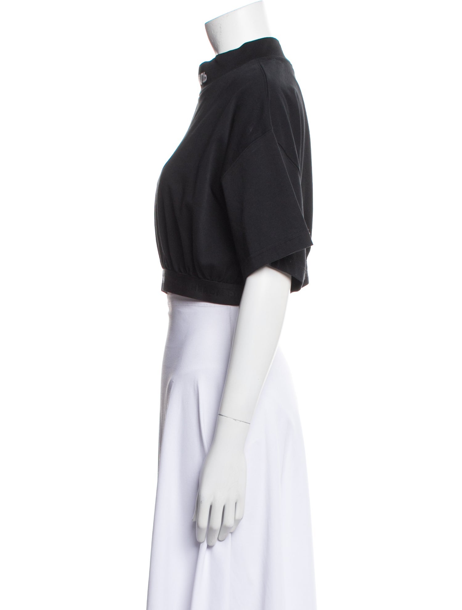 Heron Preston Mock Neck Short Sleeve Crop Top