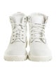 Heron Preston Leather Graphic Print Combat Boots