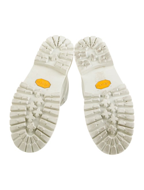 Heron Preston Leather Graphic Print Combat Boots