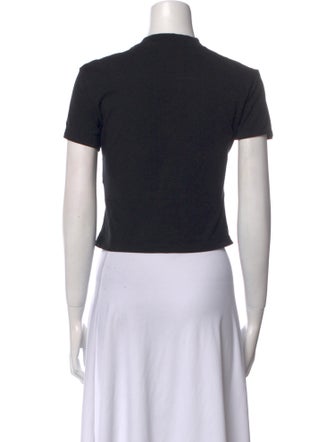 Heron Preston Graphic Print Mock Neck Crop Top