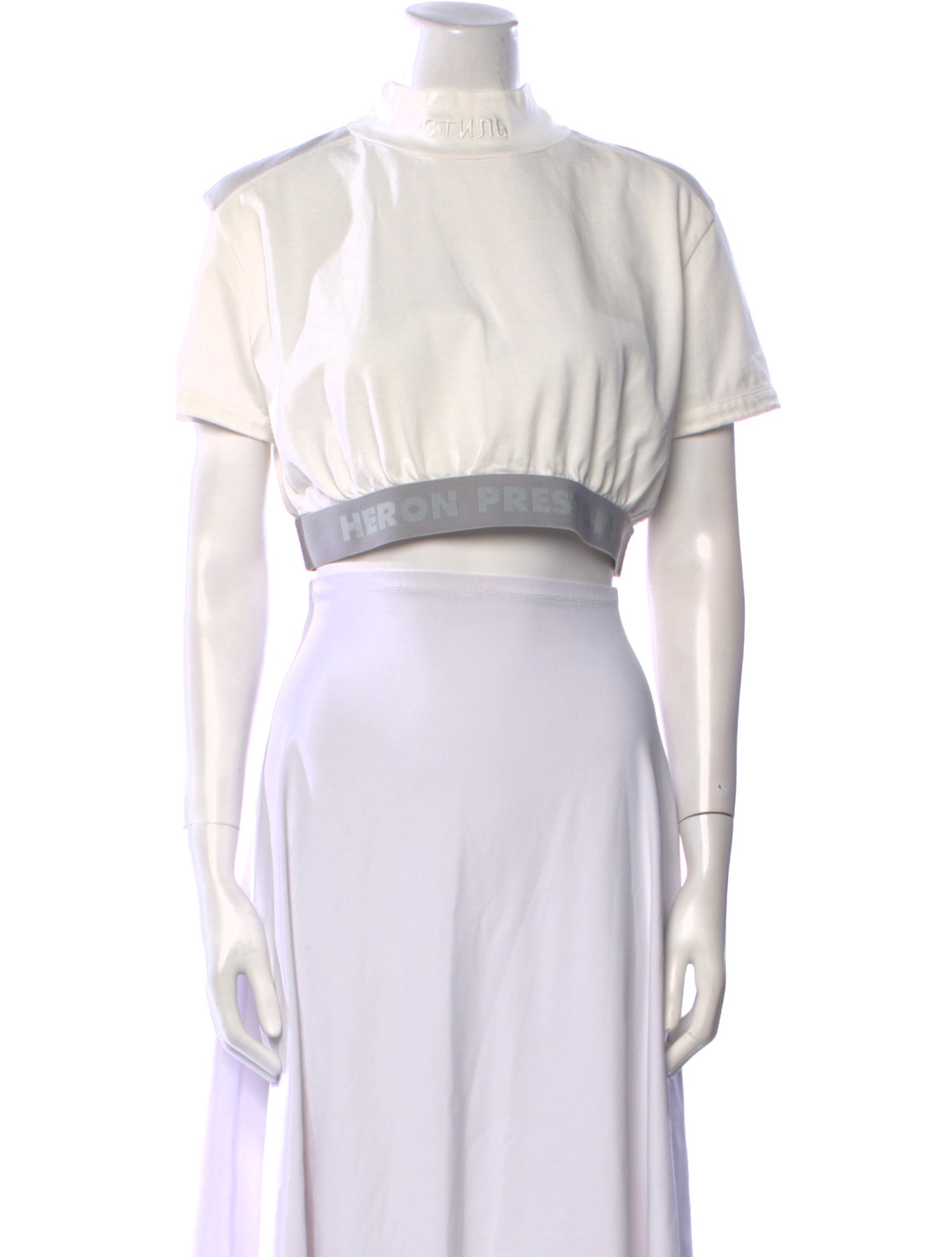 Heron Preston Mock Neck Short Sleeve Crop Top