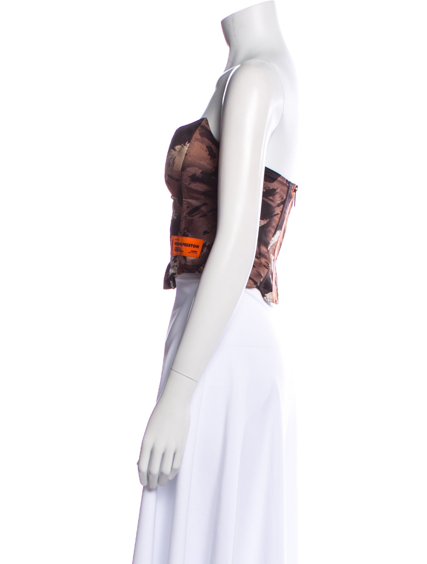 Heron Preston Printed Strapless Crop Top