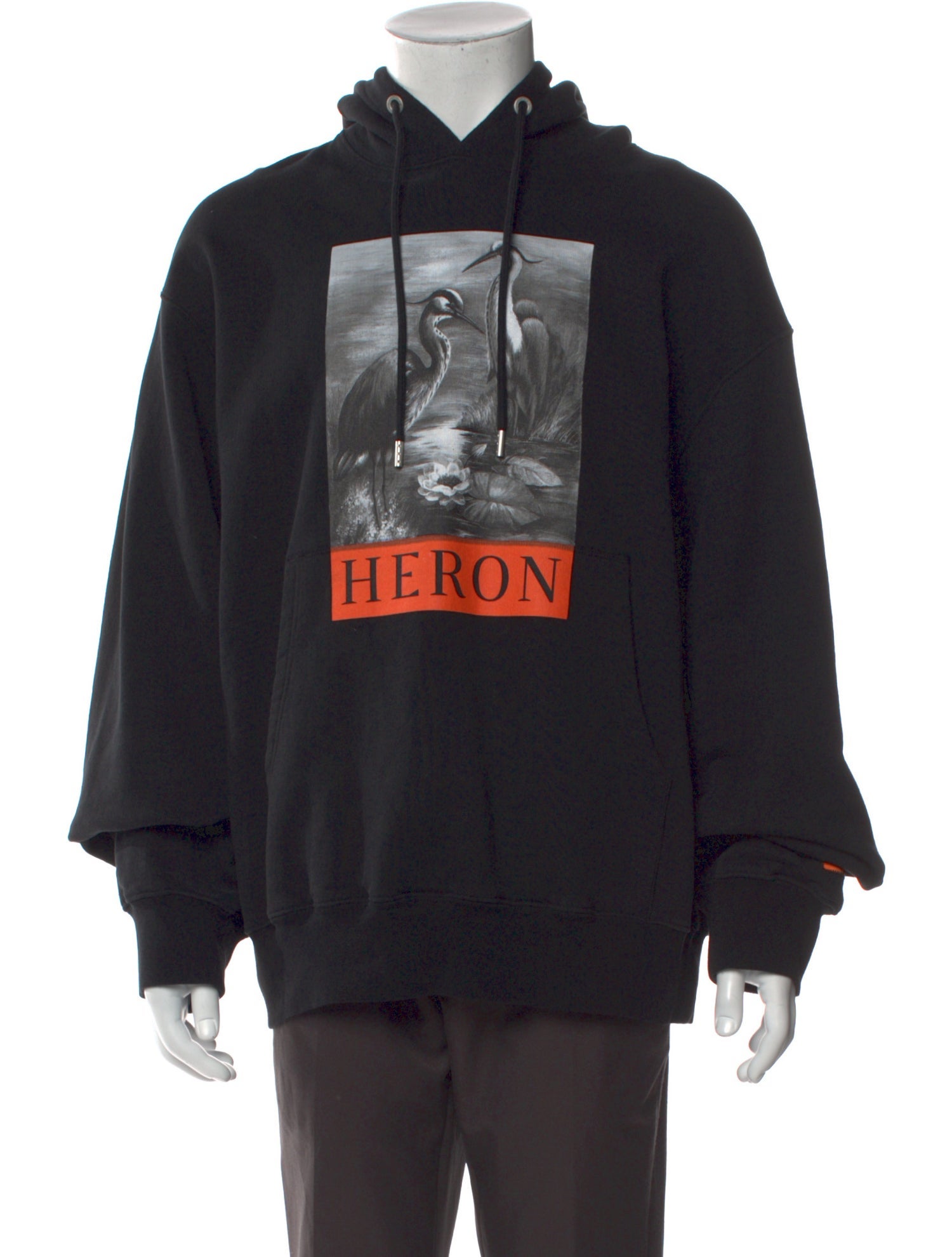 Heron Preston Graphic Print V-Neck Hoodie