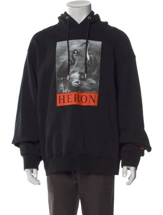 Heron Preston Graphic Print V-Neck Hoodie