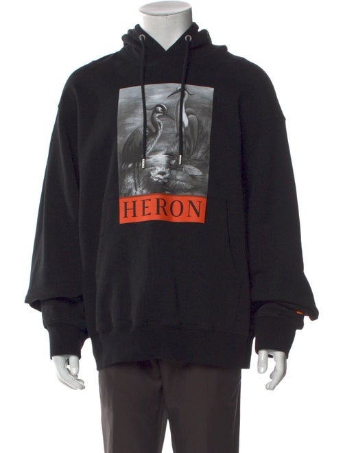 Heron Preston Graphic Print V-Neck Hoodie