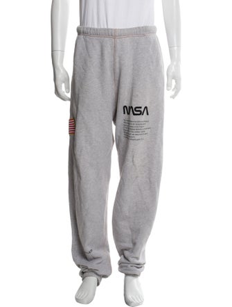 Heron Preston Graphic Print Whipstitch Trim Lounge Bottoms