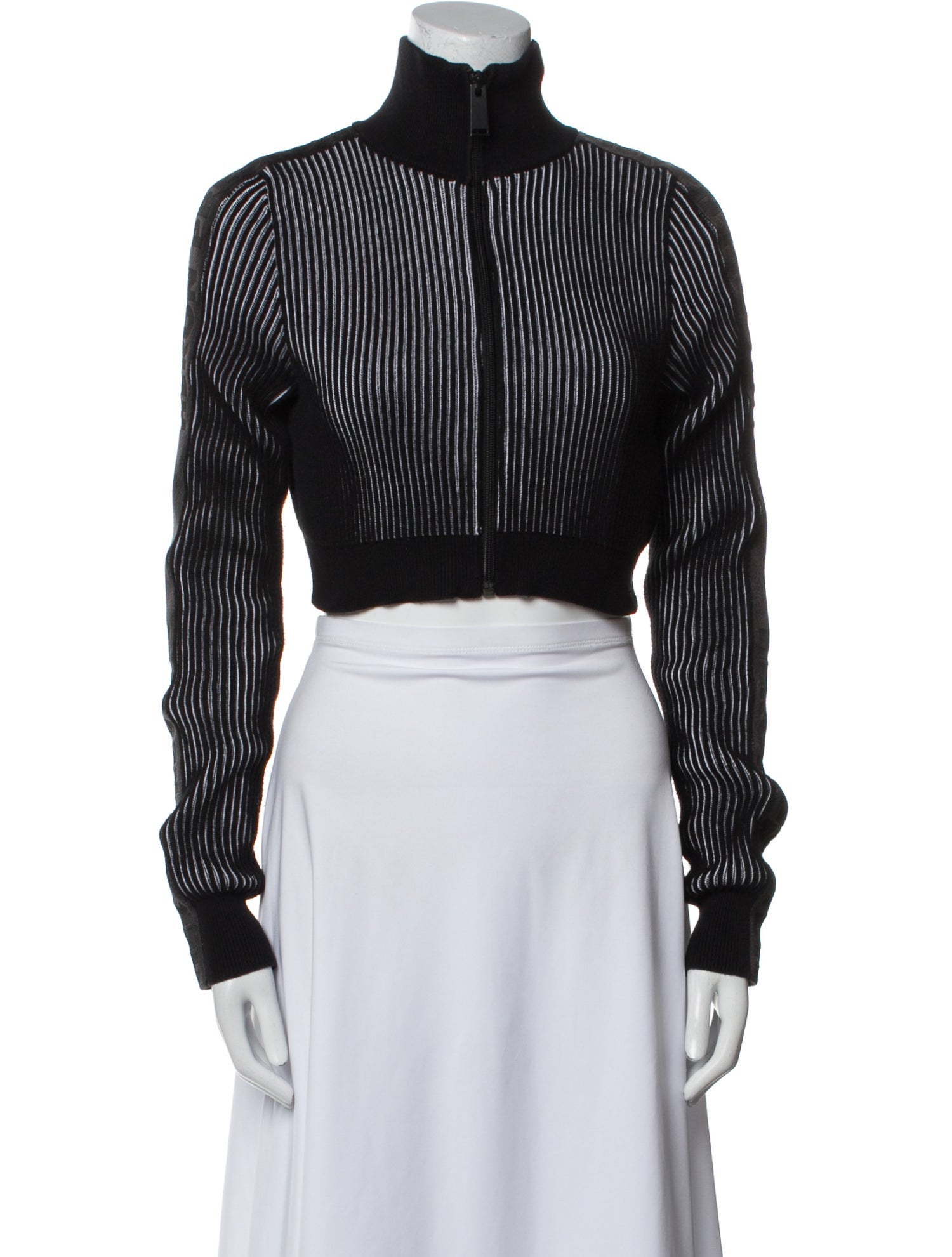 Heron Preston Striped Mock Neck Crop Top