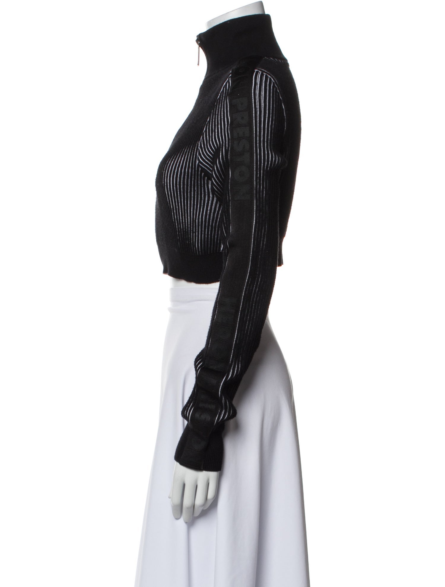 Heron Preston Striped Mock Neck Crop Top