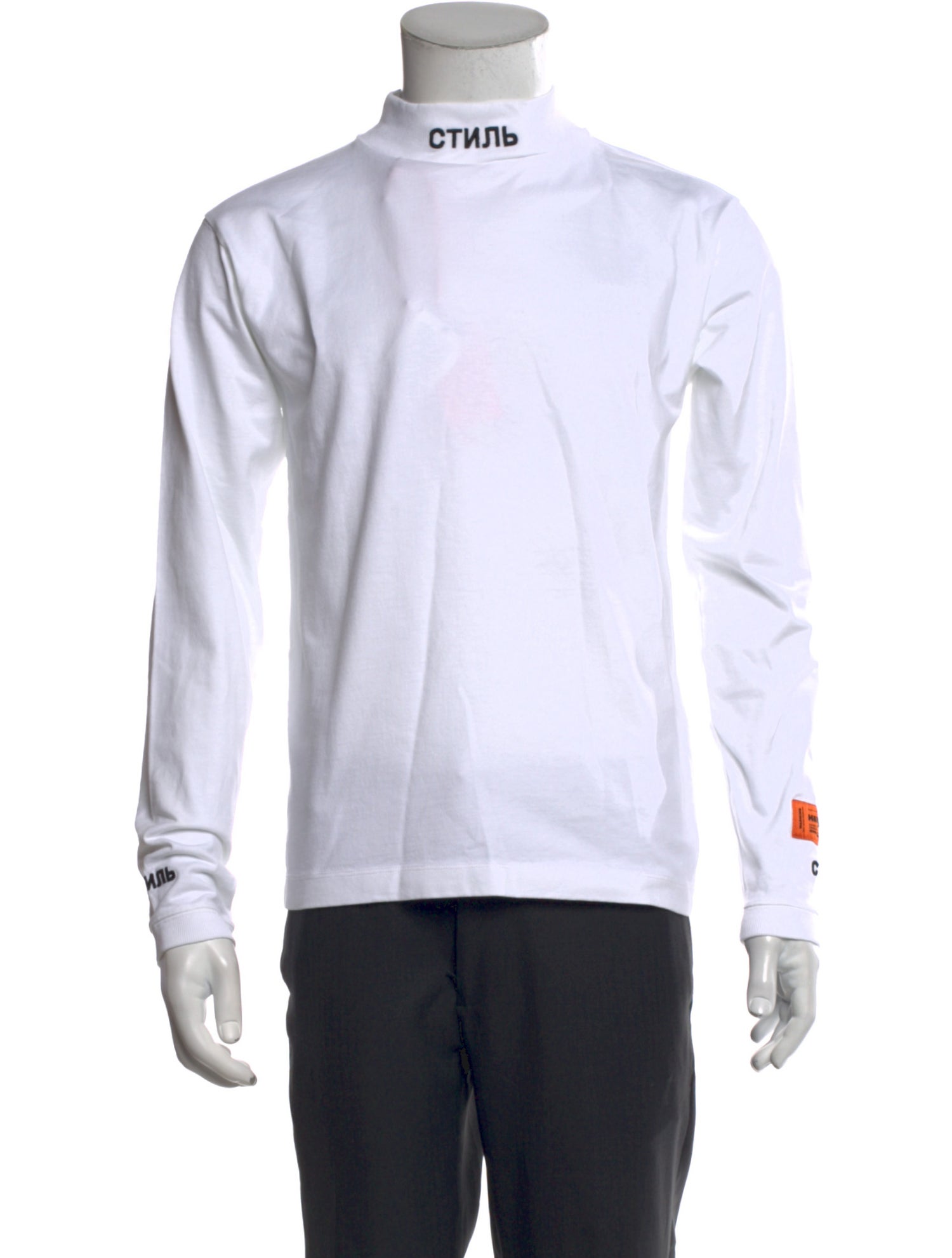 Heron Preston Graphic Print Mock Neck T-Shirt w/ Tags