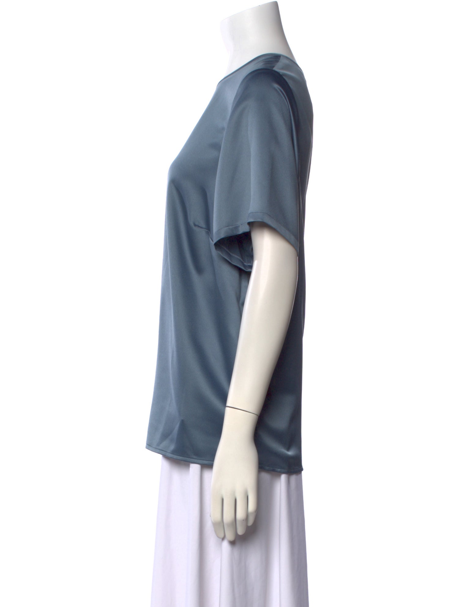 11 Honoré Satin Scoop Neck Blouse