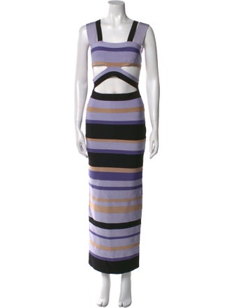 Herve Leger x Law Roach Striped Long Dress w/ Tags