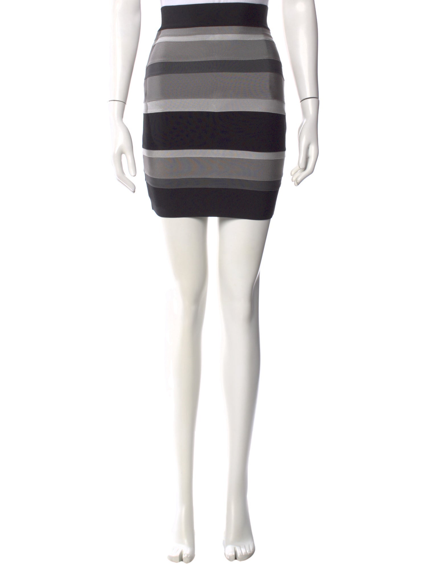 Herve Leger x Law Roach Striped Mini Skirt