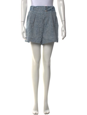 Pre-owned Hevron Linen Mini Shorts W/ Tags In Blue
