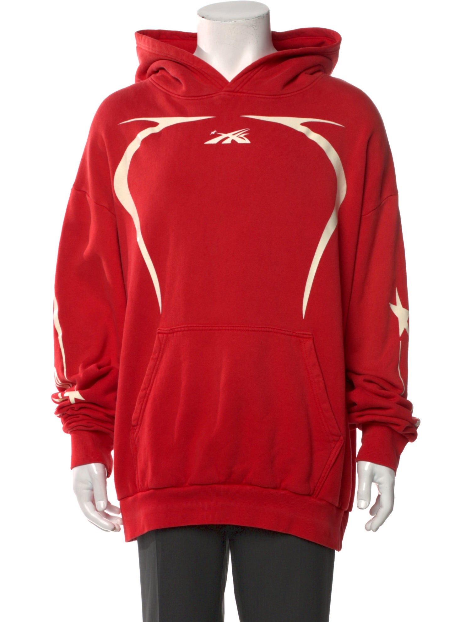 HELLSTAR Graphic Print V-Neck Hoodie