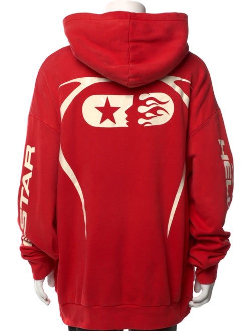 HELLSTAR Graphic Print V-Neck Hoodie