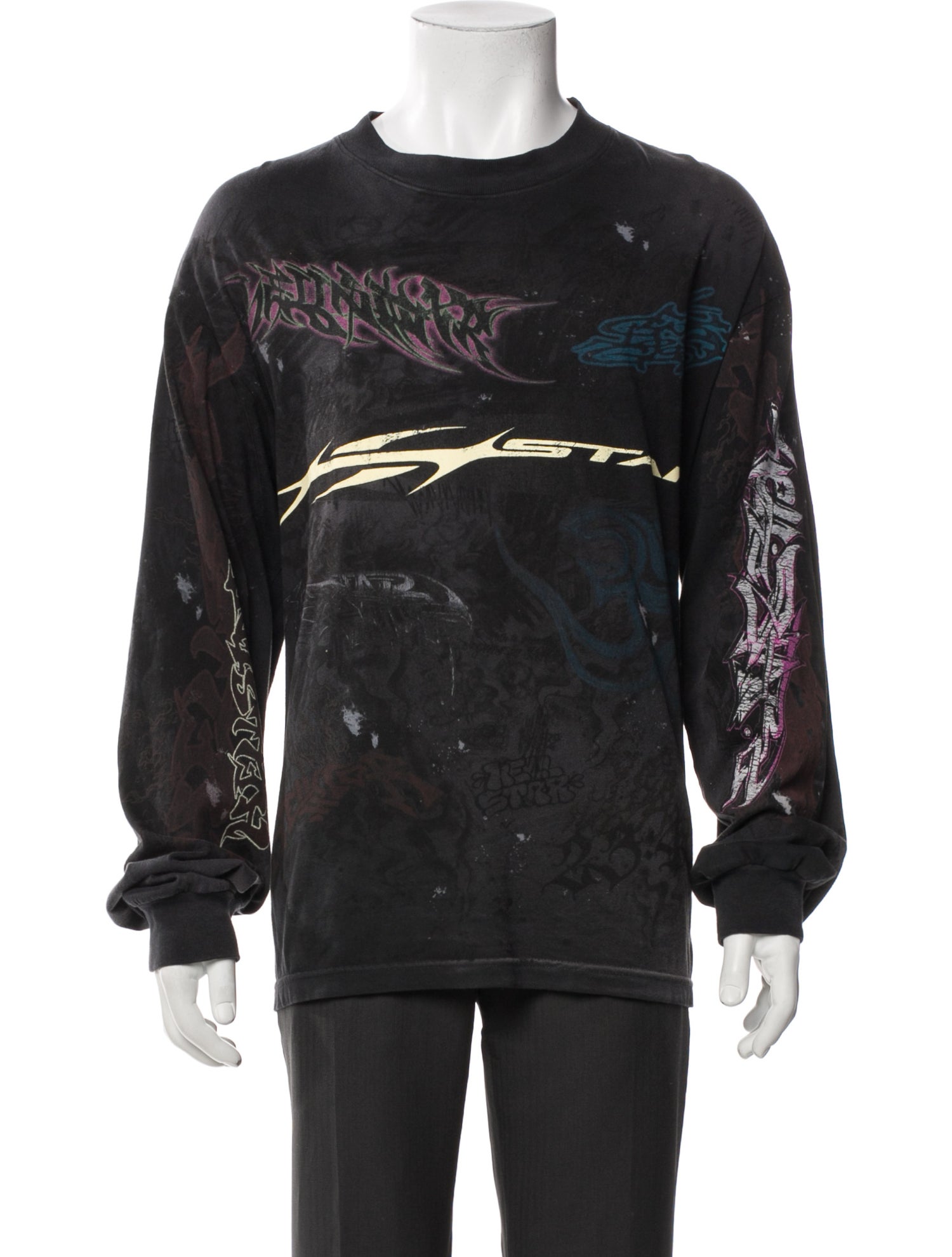 HELLSTAR Graffiti L/S Graphic Print T-Shirt w/ Tags