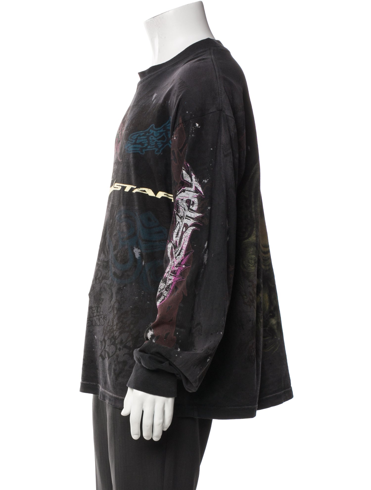 HELLSTAR Graffiti L/S Graphic Print T-Shirt w/ Tags