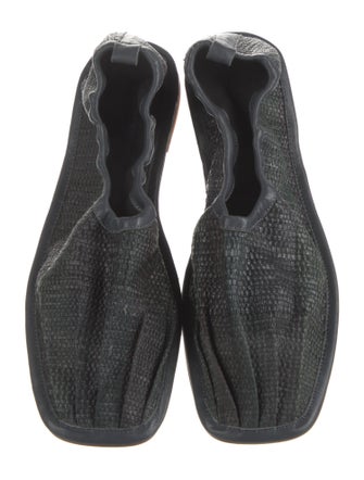 Hereu x Cecilie Bahnsen Straw Leather Trim Embellishment Mules