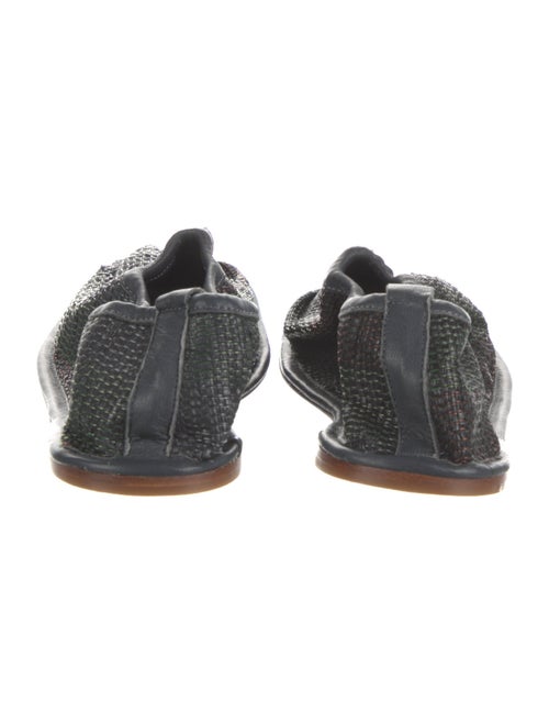 Hereu x Cecilie Bahnsen Straw Leather Trim Embellishment Mules