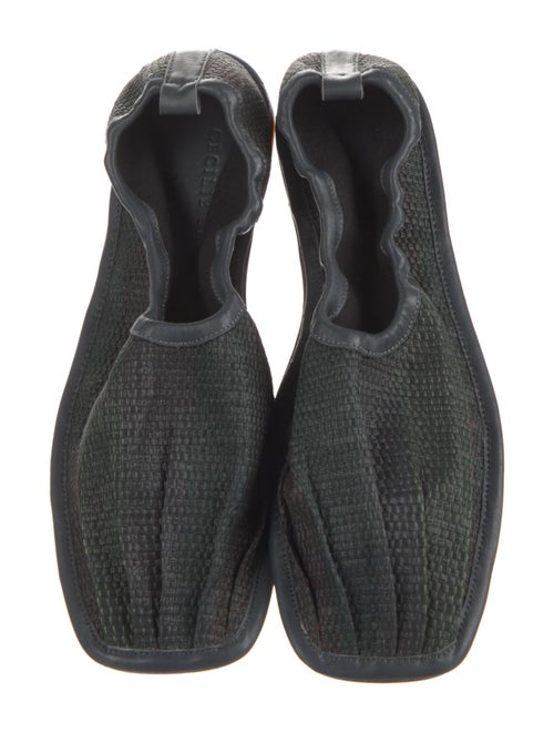 Hereu x Cecilie Bahnsen Raffia Leather Trim Embellishment Flats w/ Tags