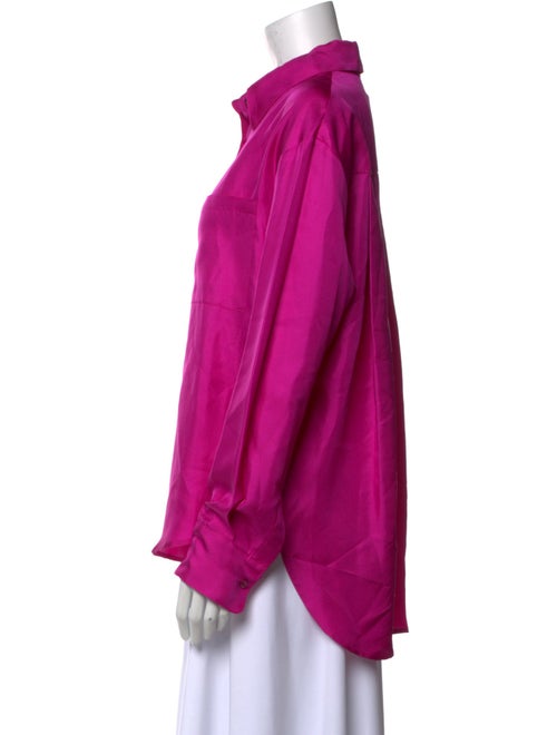 HÉROS Silk Long Sleeve Button-Up Top