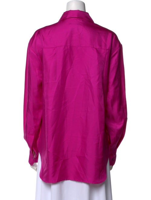 HÉROS Silk Long Sleeve Button-Up Top